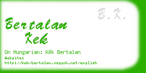 bertalan kek business card
